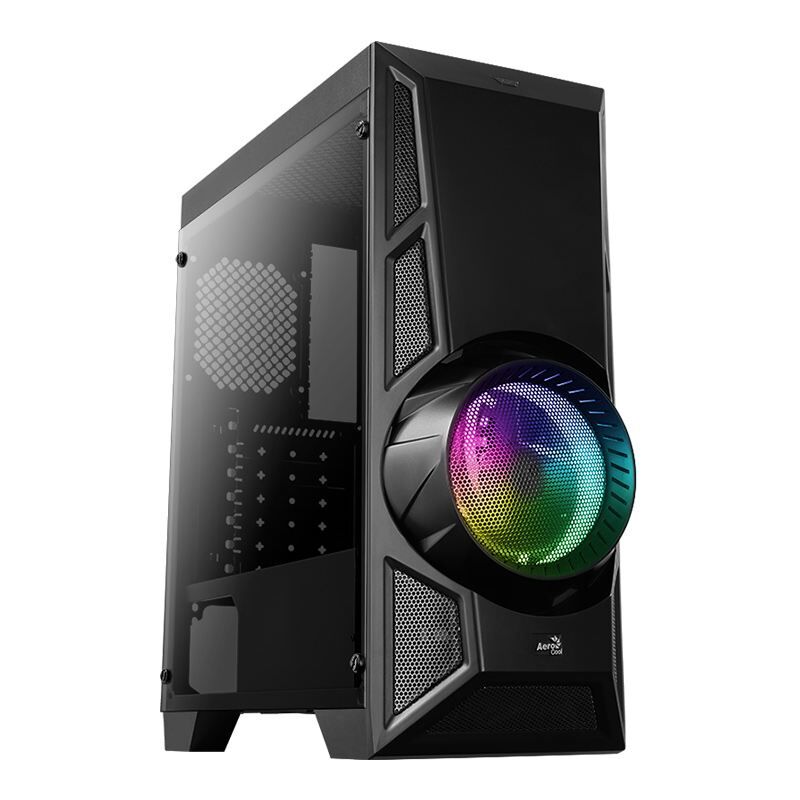 AEROCOOL AE-ENGINE-RGB580 500W 80 + AERO ENGINE RGB GÜÇLENDİRLMİŞ YAN CAM PANEL USB3.0 ATX SİYAH O