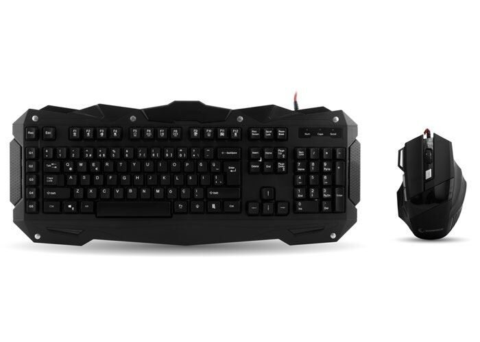 RAMPAGE USB Makrolu LED'li Gaming Q Multimedya Siyah Klavye,Mouse Set KM-R1