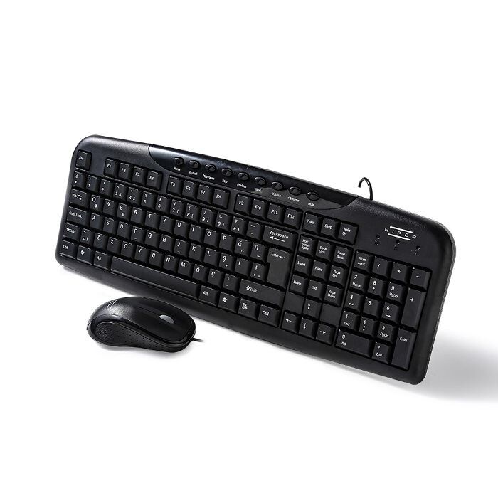 HIPER KM-4000M-350 Kablolu Türkçe Q Multimedya Klavye,Mouse Set