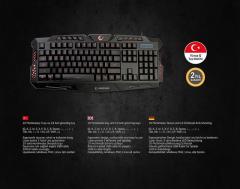 RAMPAGE USB Işıklandırmalı Q Siyah Gaming Klavye KB-R7