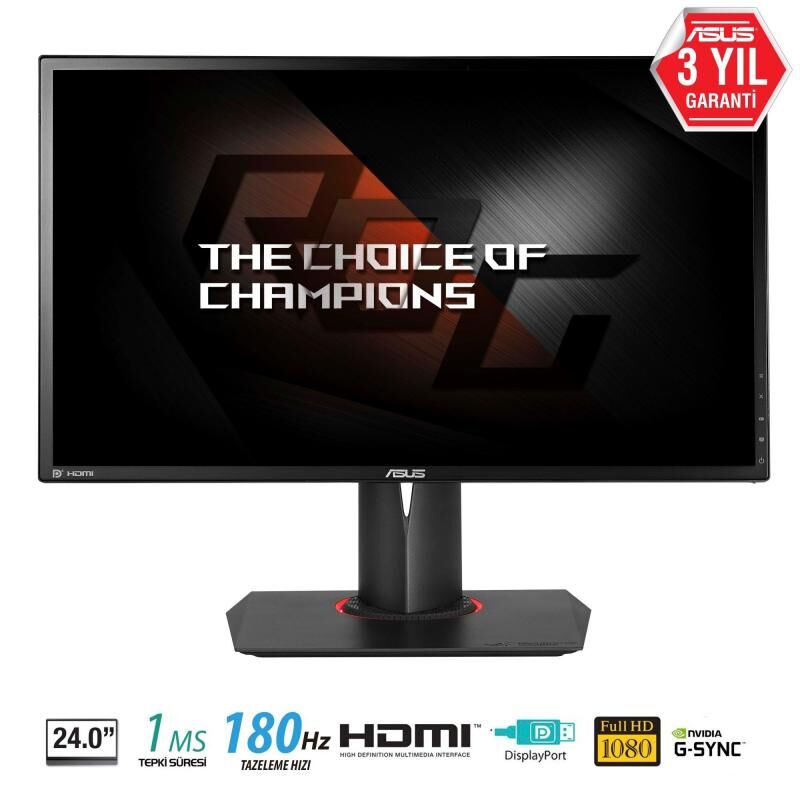 ASUS 24''FHD 1920x1080 1ms 180Hz DP,HDMI Siyah Gaming LED Monitör