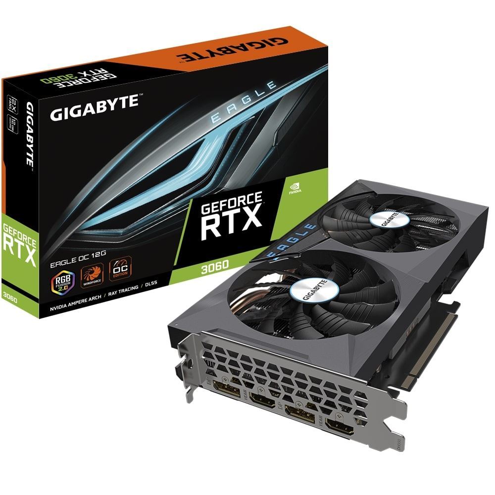 GIGABYTE GVN3060EAGLEOC12GD RTX3060 EAGLE OC 12GB 192BİT GDDR6 PCI-E 4.0 Ekran Kartı