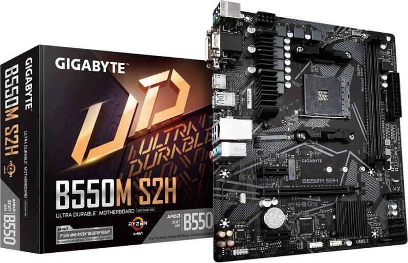 GIGABYTE B550M-S2H AMD B550M Soket AM4 DDR4 5100MHZ DVI HDMI Anakart