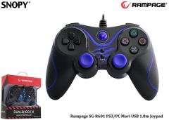 RAMPAGE Rampage SG-R601 PS3/PC Mavi USB 1.8m Joypad SG-R601-M