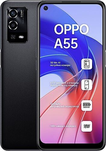 OPPO A55-128GB-BLACK A55 50MP 4GB/128GB 6.5'' SİYAH