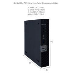 DELL N007O7070MFF_UBU OptiPlex 7070 MFF Ci5-9500T 3.70 GHz 8GB 256GB SSD Ubuntu