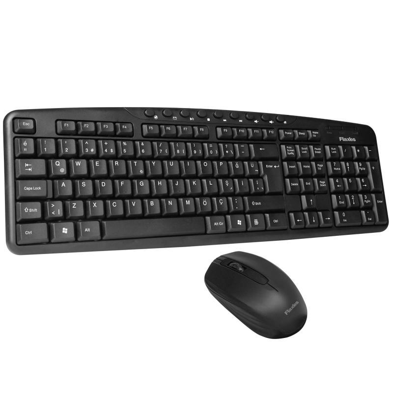 FLAXES FLX-275Q Q,USB Multimedya Kablolu Klavye,Mouse Combo Set