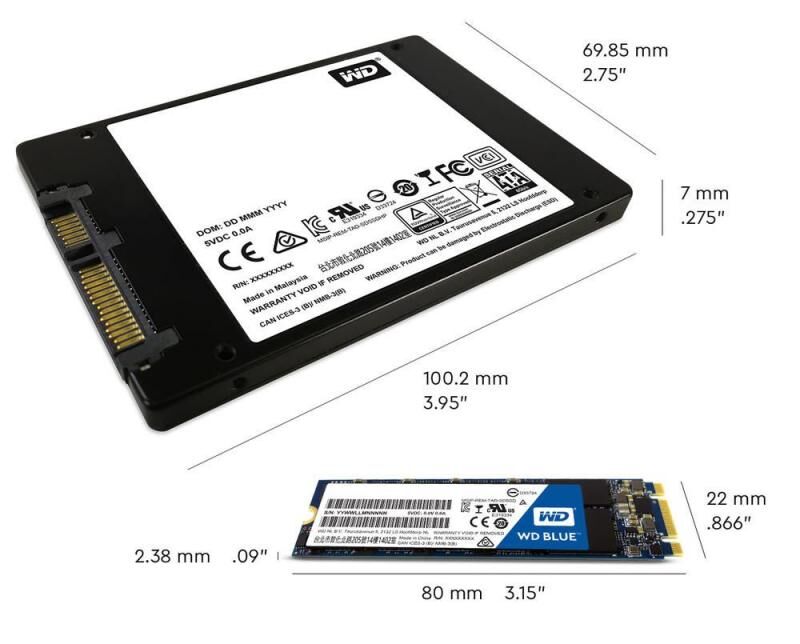 WD WDS200T2B0A 2TB Blue Sata 3.0 560-530MB/s 7MM 2.5'' Flash SSD