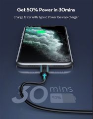 RAVPOWER RP-CB1016 Type-C to Lightning Cable 1m TPE Black