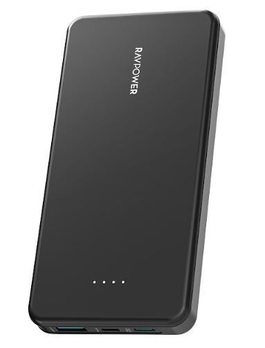 RAVPOWER RP-PB1215 10.000mAh 15W 3 portlu 1A 1C 1Micro B İnce Siyah Powerbank