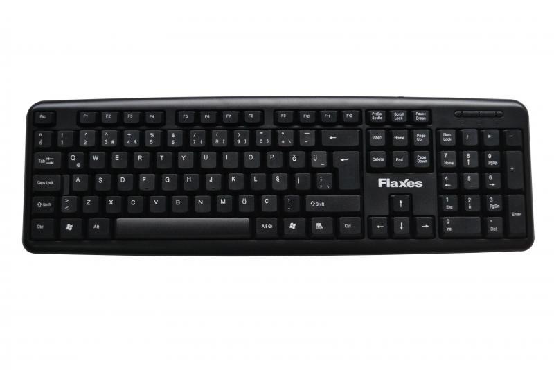 FLAXES Kablolu,Q,TR,USB,Standart Siyah Klavye FLX-168Q