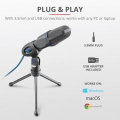 TRUST 23790 MIC MICO USB 3.5mm Siyah Mikrofon