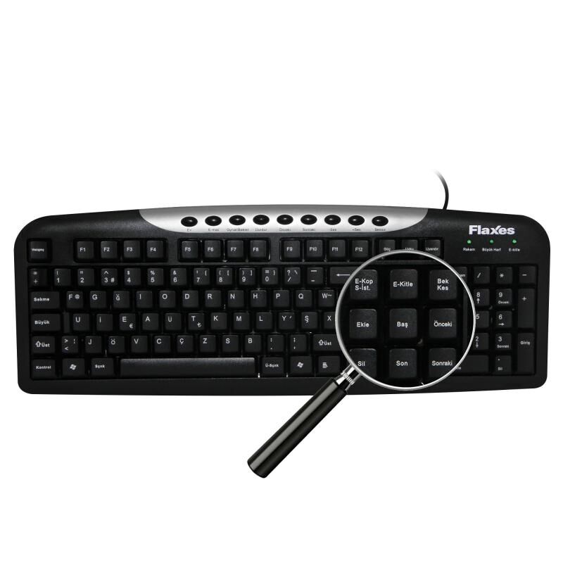 FLAXES FLX-174F USB F Multimedya Siyah Klavye