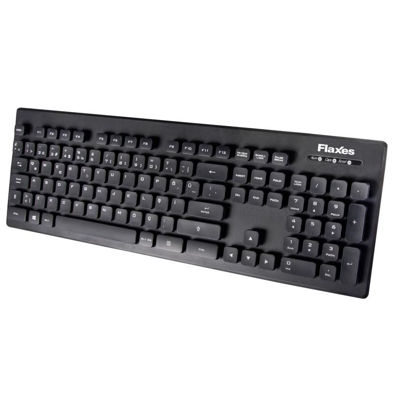 FLAXES FLX-162Q USB Q TR Daktilo Tuşlu Su Geçirmez Klavye