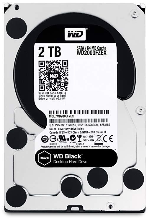 WD WD2003FZEX 2TB 3.5'' 7200RPM 64MB Sata3 Black Masaüstü Gaming Dahili HDD