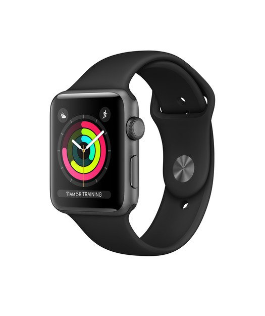 Apple Watch Series 3 GPS 42mm Uzay Grisi Alüminyum Kasa ve Siyah Spor Kordon