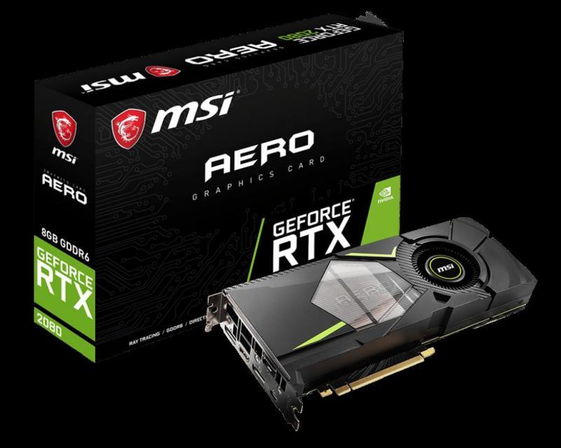 MSI RTX2080 8G256B GDDR6  HDMI-3xDP RTX2080AERO8G