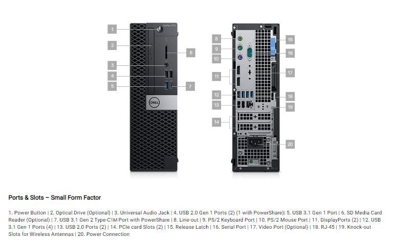 DELL N004O7070MT_WIN OptiPlex 7070 MT Ci5-9500 3.0 GHz 8GB 256GB SSD Win10 Pro