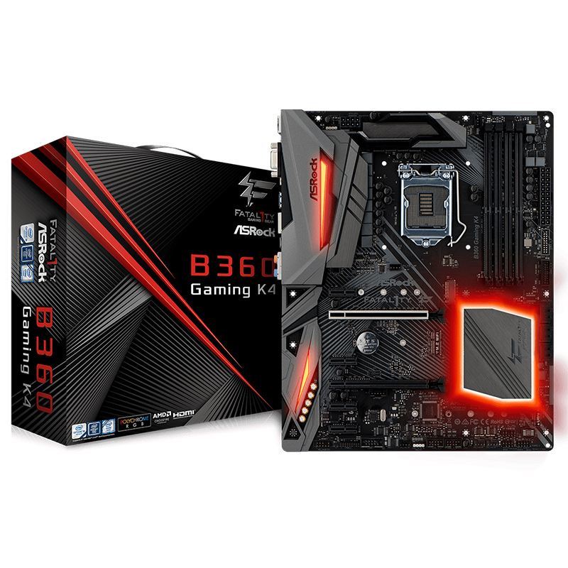 ASROCK B360 FATAL1TY GAMING K4 1151 SOCKET,M2,USB3.1,RGB,HDMI,VGA,DP ATX ANAKAR ASRB360-GK4