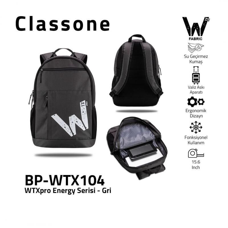 CLASSONE BP-WTX104 Energy Serisi Su Geçirmez Kumaş 15.6 Laptop Sırt Çantası