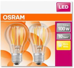 OSRAM 4058075330474 LED Flament 11W Sarı Işık E27 2'Li·