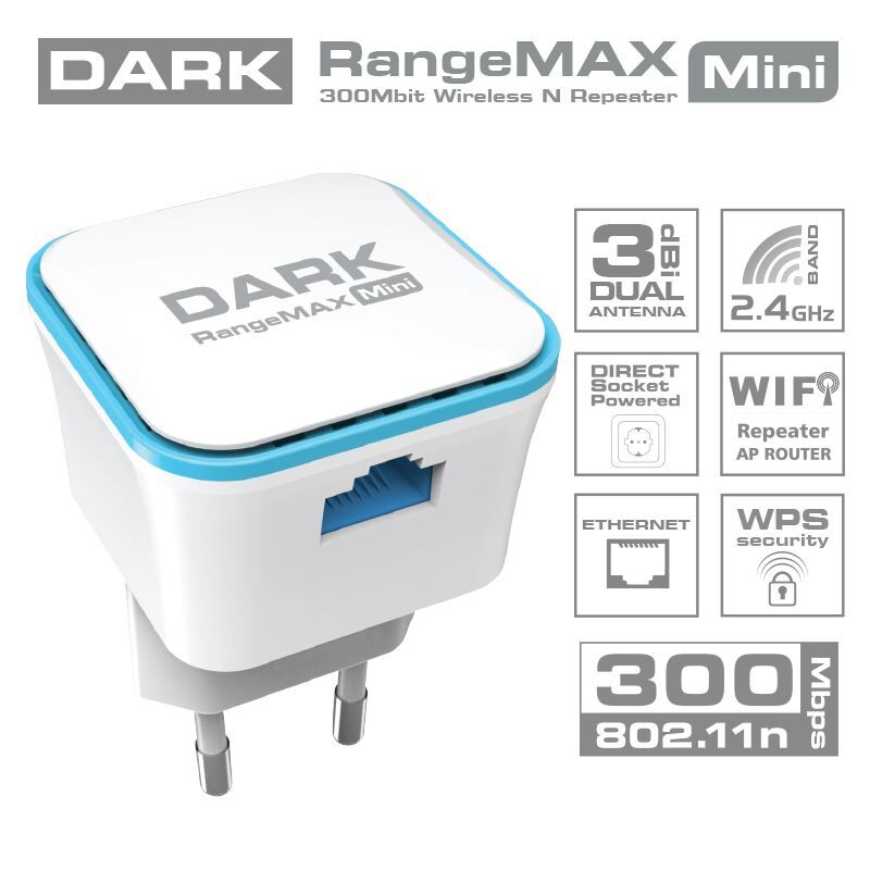 DARK DK-NT-WRT360 WRT360 300Mbit 2x3dBi Dahili Antenli 802.11n WiFi Mini Repeater-Router