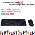 CLASSONE Kablolu,Q,TR,USB,Multimedya Klavye,2B+1 Optik Mouse Siyah Set WK628-M03-USB