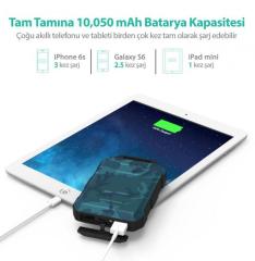 RAVPOWER RP-PB044-BK 10050mAh Su Geçirmez Taşınabilir Şarj Cihazı Powerbank