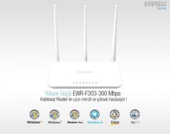 EVEREST EWR-F303 300Mbps 2.4GHz 1xWAN+3xLAN Port Wireless Router