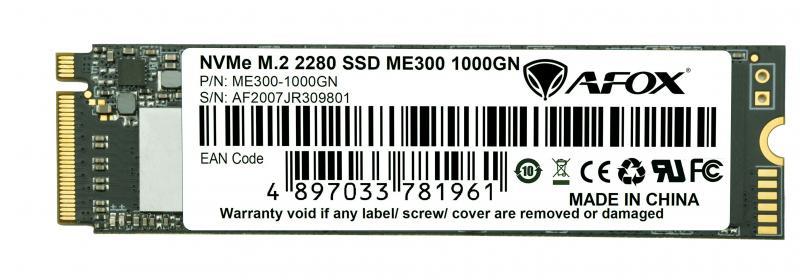 AFOX ME300-1000GN SSD 1000GB M.2 2280 NVME PCI-E  2515-1816MB/S 3D TLC