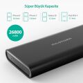 RAVPOWER RP-PB067 Type-C Giriş/Çıkış Dahil Üç Portlu 26800 mAh Powerbank