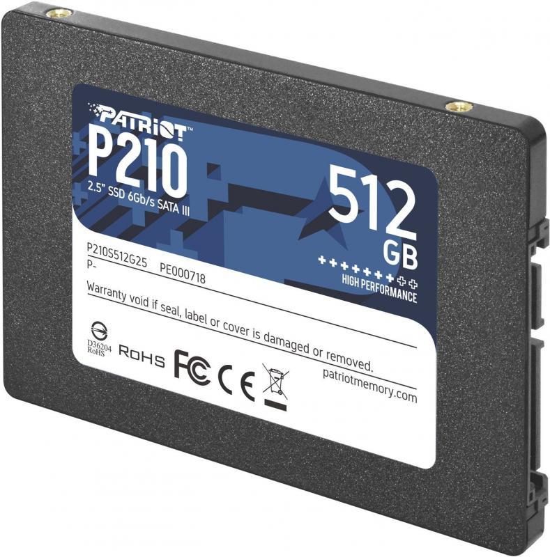 PATRIOT P210S512G25 512GB P210 Sata 3.0 520-430MB/s 7mm 2.5'' Flash SSD