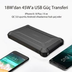 RAVPOWER RP-PB097 20100mAh Su Geçirmez PD 45W + QC3 Powerbank